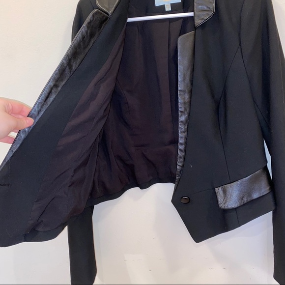 Tracy Reese black 100% lamb leather blazer sz 10 - Picture 11 of 13